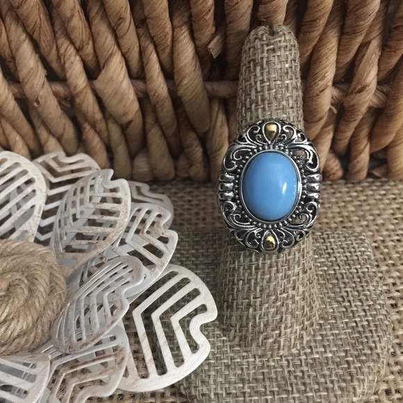 The Metal Daisy Jewelry - Sz 7 Blue Howlite Ring in Stainless